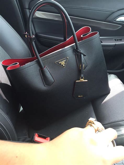 prada bag red and black|prada handbags black leather.